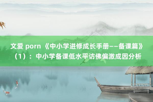 文爱 porn 《中小学进修成长手册——备课篇》（1）：中小